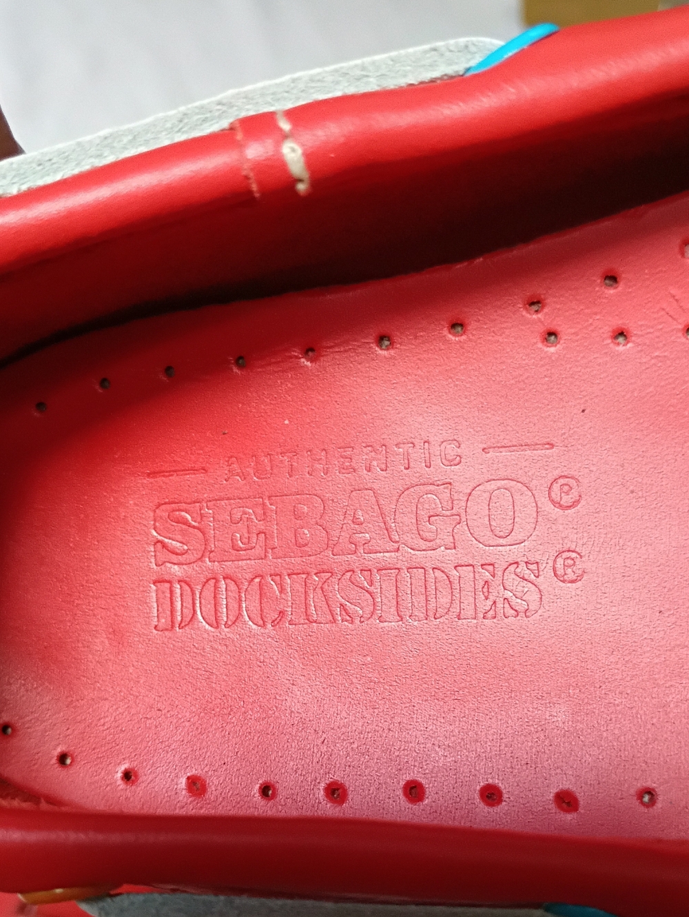 Sebago Red Leather Boat Shoes with White Laces - Picture 10 of 10